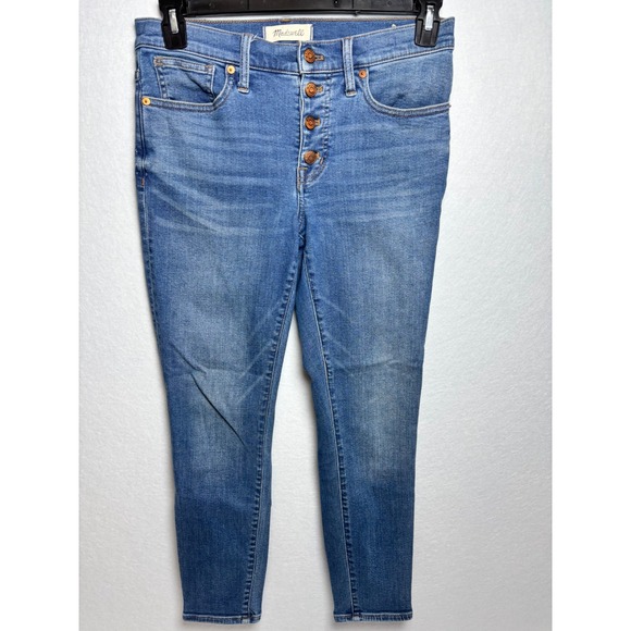 Madewell Denim - Madewell 9" Mid-Rise Skinny Crop Jeans Medium Wash Button Fly Size 27